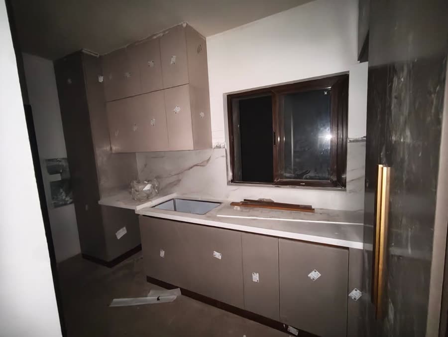 Modular kitchen with countertop fitted