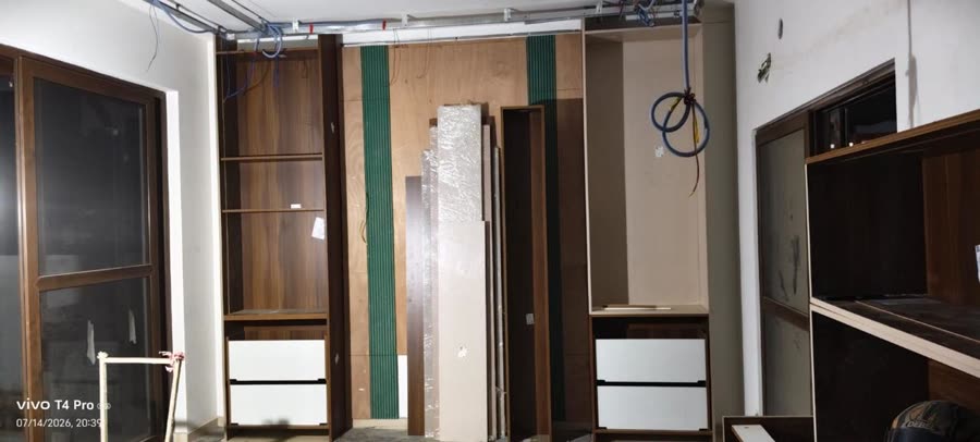 Wardrobe and loft units assembled