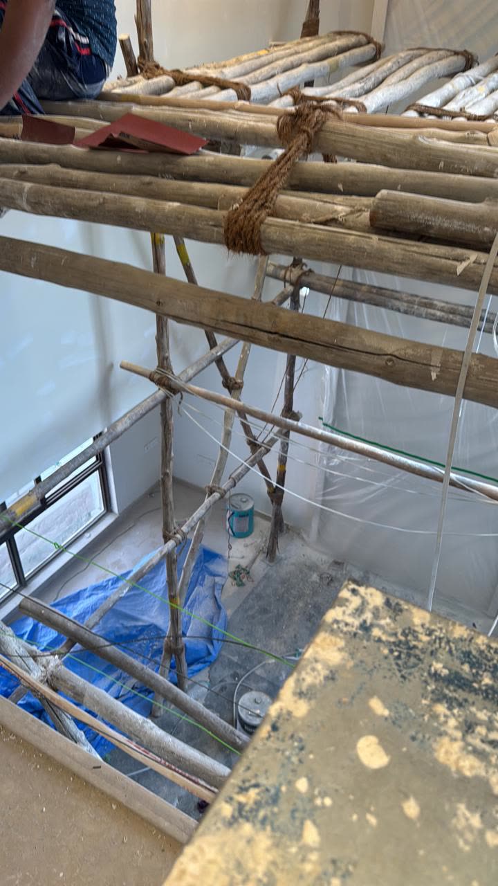 Work platform inside the living area