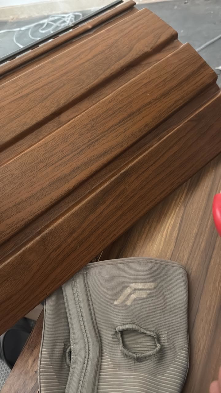 Wood-finish fluted panel sample